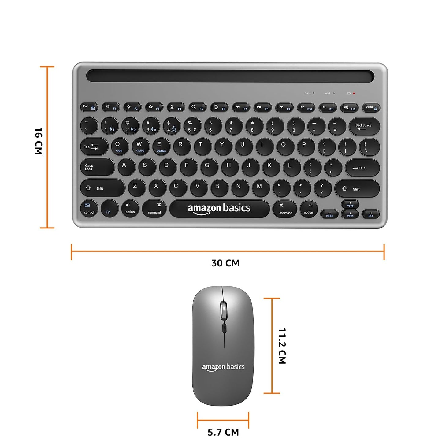 (Open Box) Amazon Basics USB Wireless Keyboard and Mouse Set with Nano Receiver