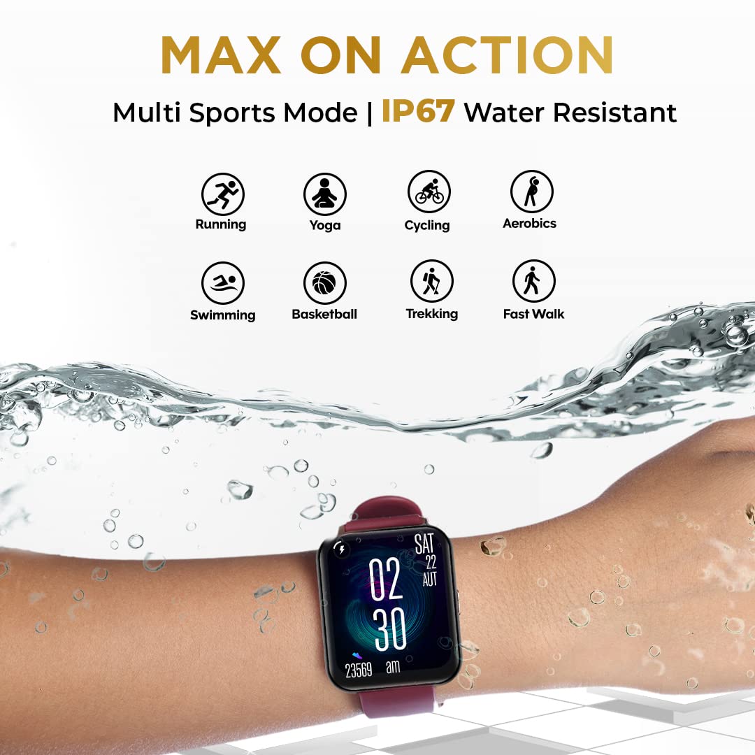 (Open Box) GIZMORE Gizfit Blaze Max 1.85" IPS Display with 240 x 280 px | 450 NITS Brightness BT Calling Edge to Edge Display, Voice Assistance, Bluetooth Smartwatch (Gray)