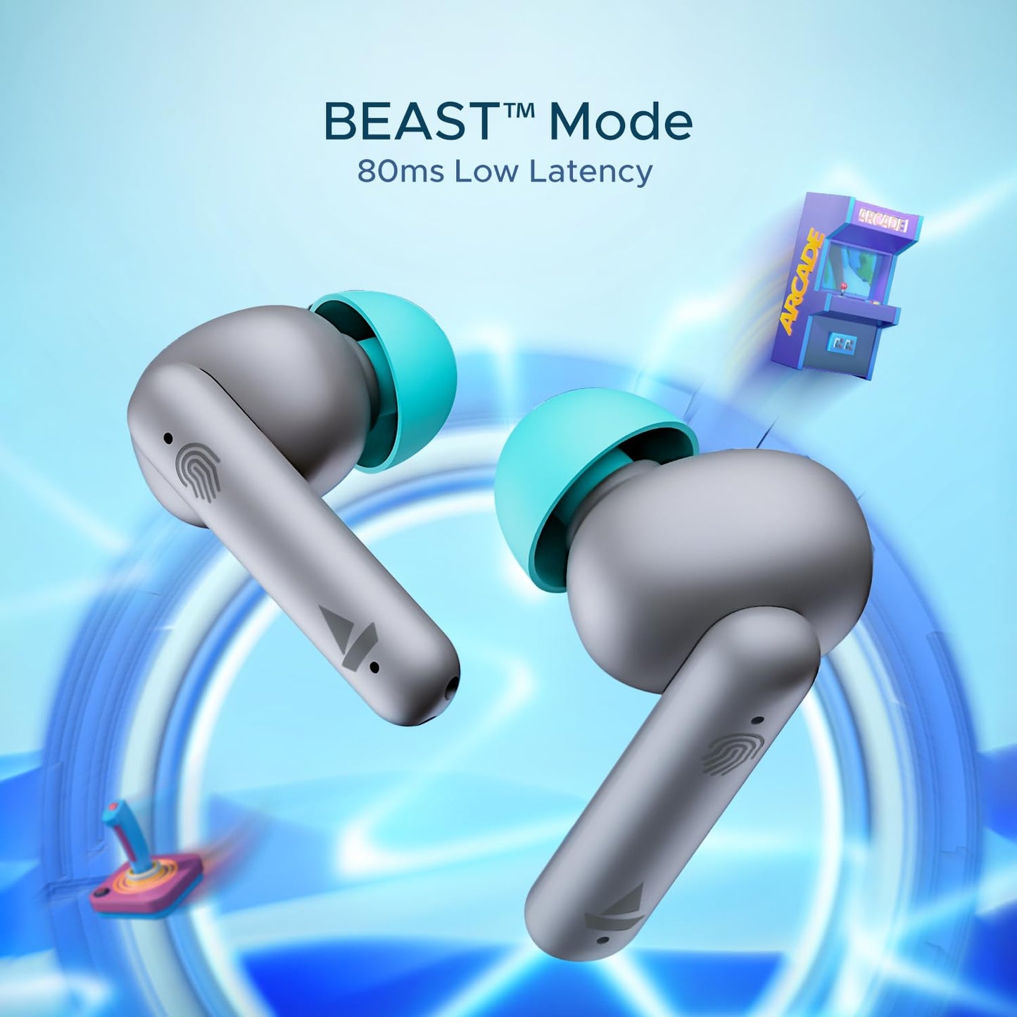 (Without Box) boAt Airdopes 141 Bluetooth Truly Wireless in-Ear Earbuds w/ 42H Playtime,Low Latency Mode for Gaming, ENx Tech, IWP, IPX4 Water Resistance, Smooth Touch Controls