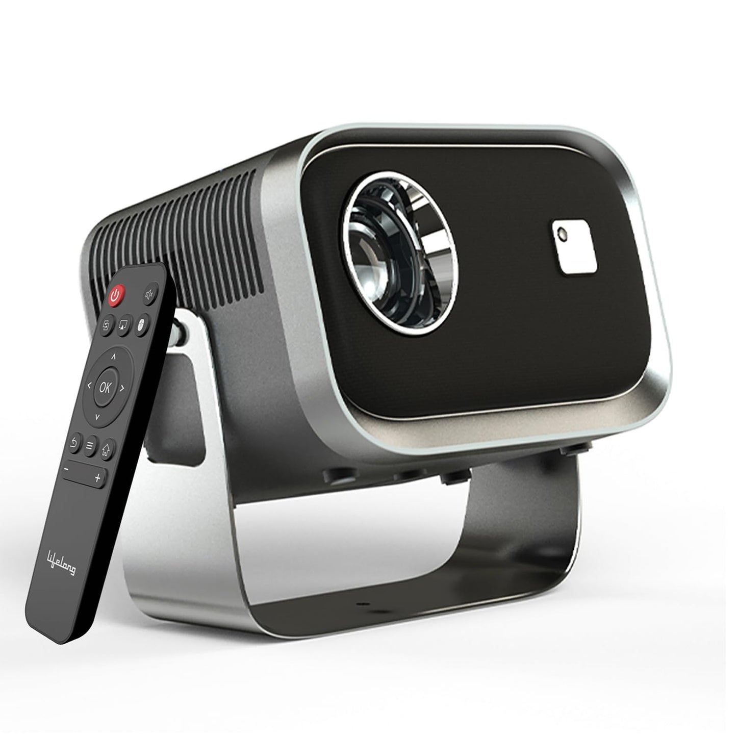 (Open Box) Lifelong Lightbeam Smart Projector for Home 4K Support, Native 720p HD Resolution, 2500 Lumen, Rotabable Design, Speaker, Android 11 with Built-in Apps (Netflix, Prime, Youtube) WiFi, 100''Max Display