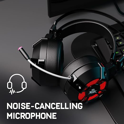 (Open Box) Redgear Cosmo 7.1 USB Gaming Wired Over Ear Headphones with Mic with Virtual Surround Sound,50Mm Driver, RGB LEDs & Remote Control