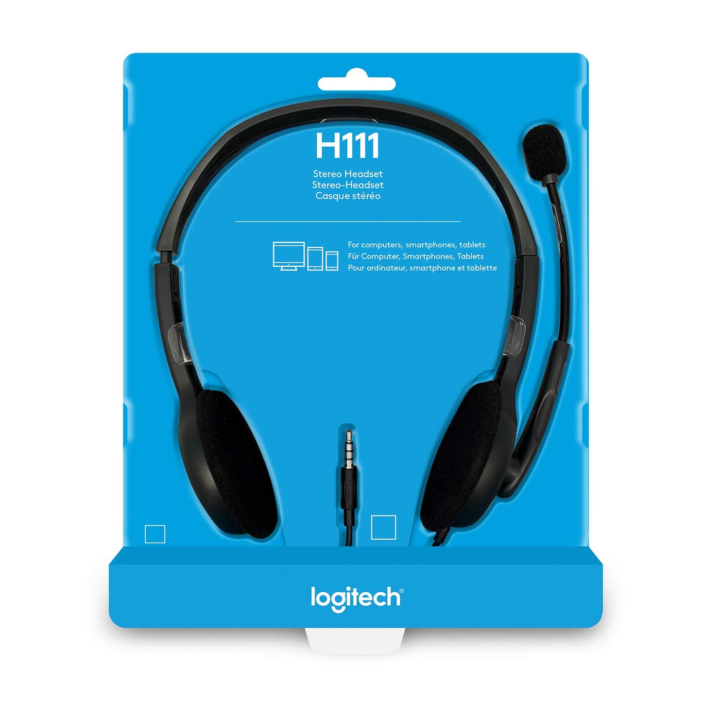 (Open Box) Logitech H111 Wired On Ear Headphones With Mic Black