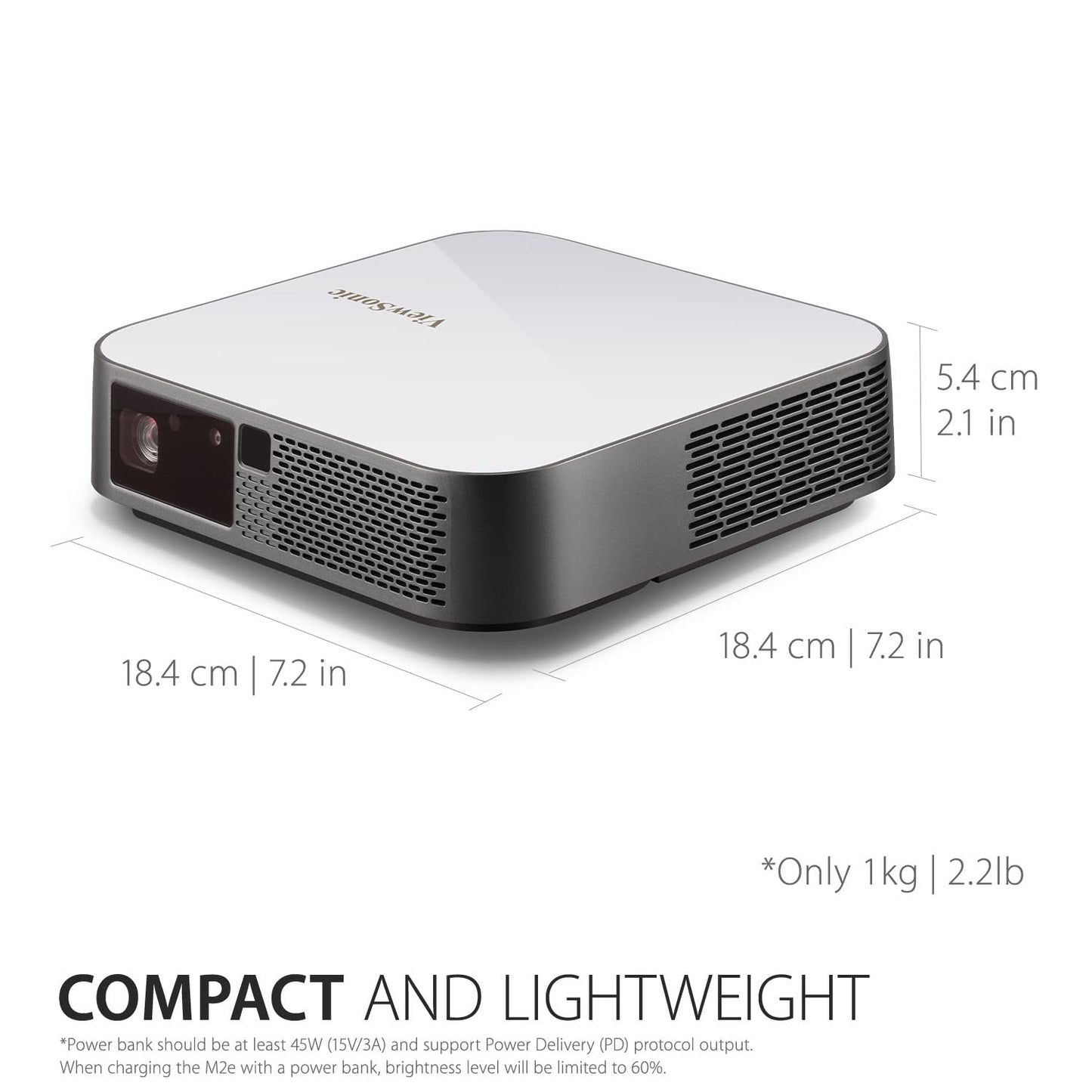 (Open Box) Viewsonic M1 Mini Portable Projector | Jbl Speaker | Hdmi | Auto Keystone |Built-in Battery |100" Projection Image 854 X 480 | 100 Lumen - White