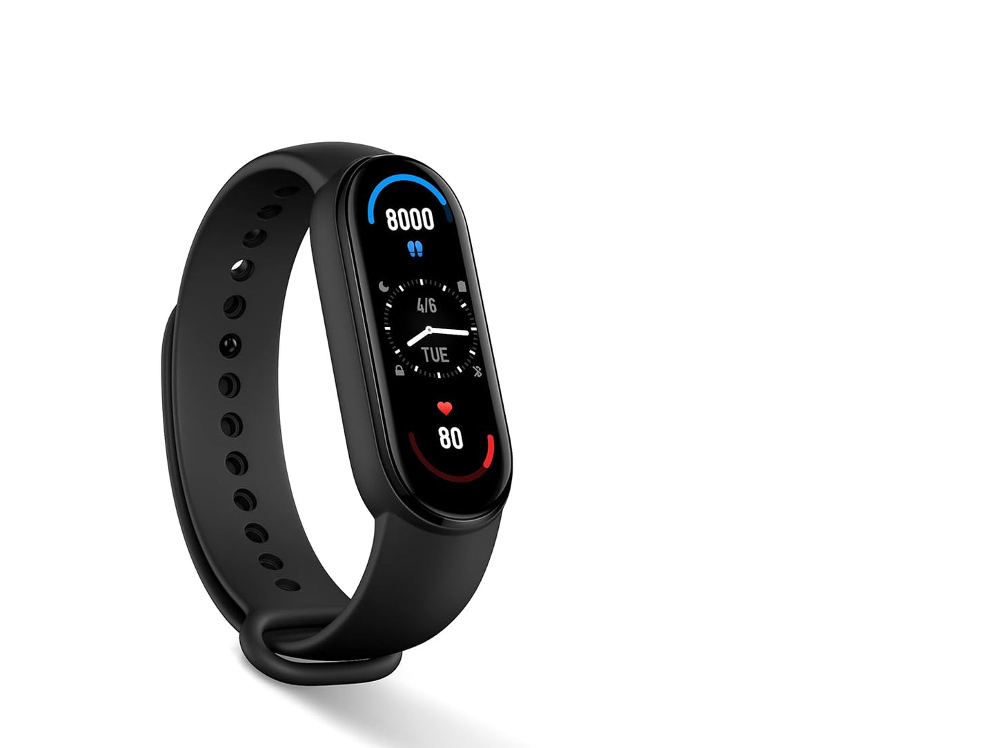 (Open Box) Xiaomi Mi Smart Band 6-1.56'' (3.96 cm) Large AMOLED Color Display, 2 Week Battery Life, 30 Fitness Mode, 5 ATM, SpO2, HR, Sleep Monitoring, Women's Health Tracking, Alarm, Music Control (Black)