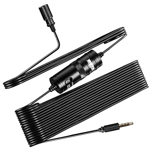 (Open Box) Boya ByM1 Auxiliary Omnidirectional Lavalier Condenser Microphone with 20ft Audio Cable (Black)