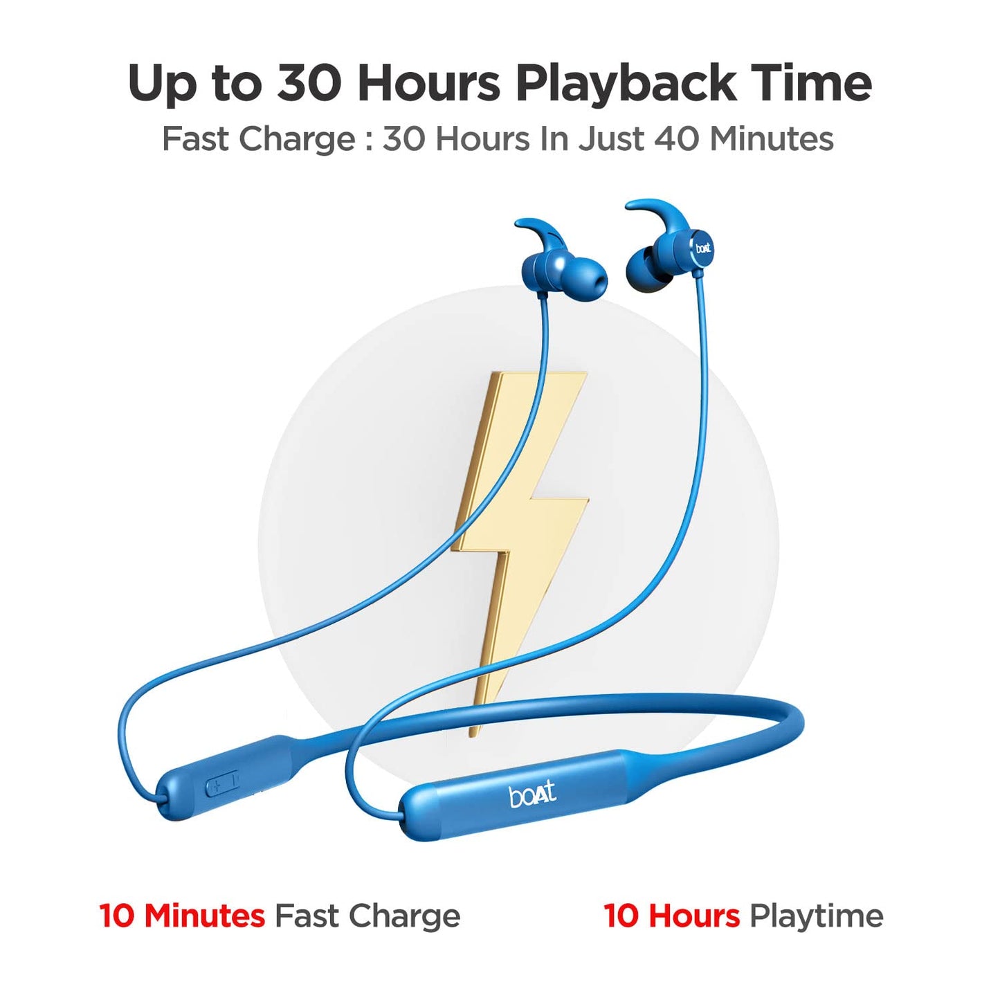 (Without Box)boAt Rockerz 330 in-Ear Bluetooth Neckband with Upto 30 Hours Playtime, ASAP Charge, Signature Sound, Dual Pairing & IPX5 with Mic (Active Black)