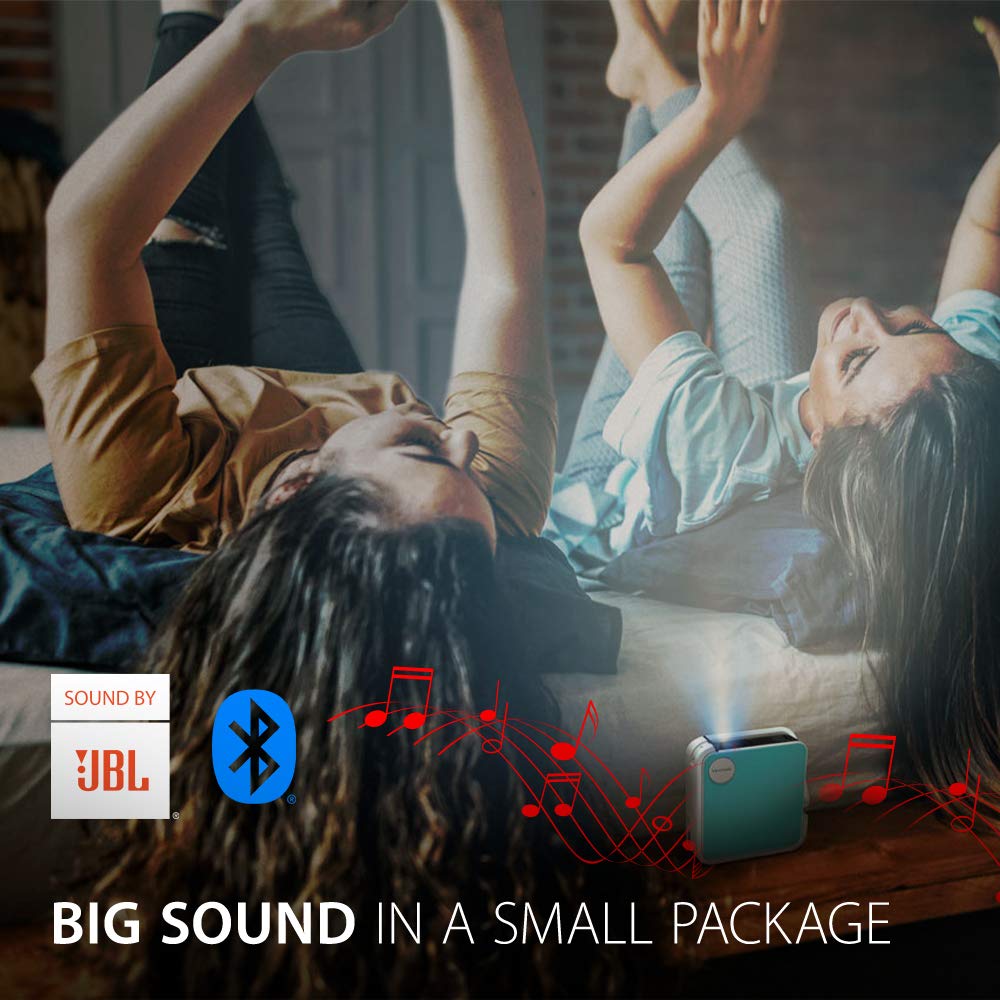 (Open Box) Viewsonic M1 Mini Portable Projector | Jbl Speaker | Hdmi | Auto Keystone |Built-in Battery |100" Projection Image 854 X 480 | 100 Lumen - White
