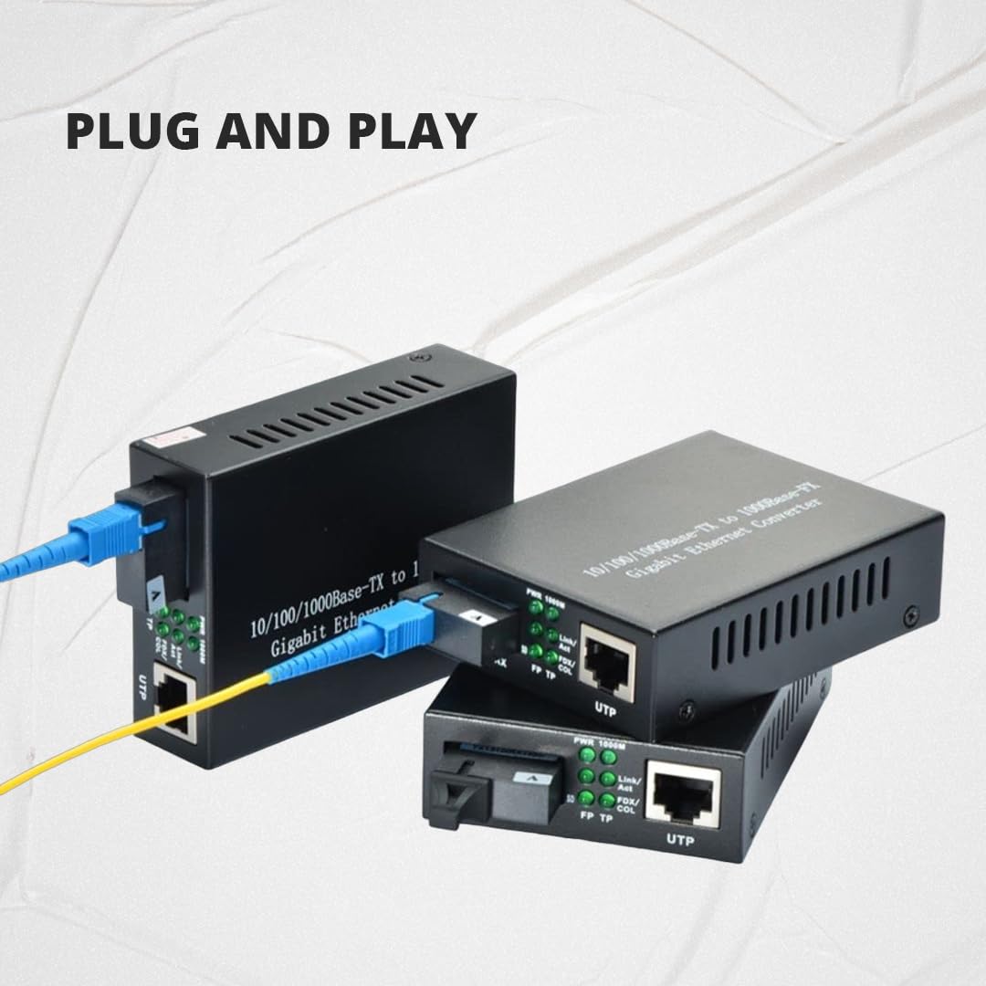 (Open Box)Match LB-Link Gigabit Media Converter 10/100/1000Mbps | Multi-Mode | 10/100/1000 Base-TX to 1000 Base FX | 1 Pair