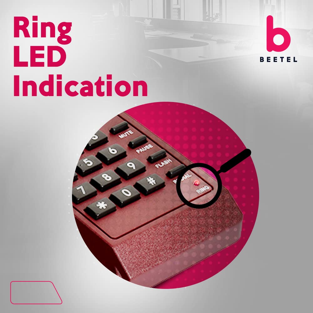 (Open Box) Beetel B11 Corded Landline Phone, Ringer Volume Control, LED for Ring Indication, Wall/Desk Mountable, Classic Design, Clear Call Quality, Mute/Pause/Flash/Redial Function (Made in India)(Black)(B11)