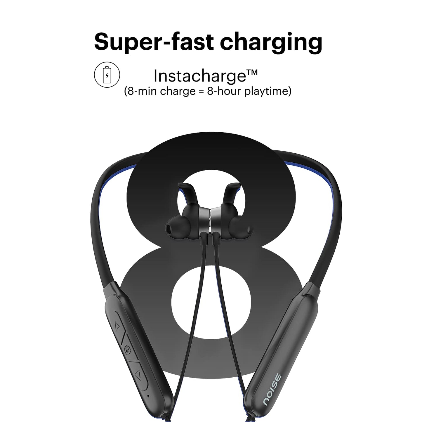 (Open Box) Noise Sense Bluetooth Wireless in Ear Earphones,Neckband Earphones with Fast Charging, Up to 25H Playback, Powerful Bass, with mic for Clear Calls, Type C Port, IPX5, Voice Assistant