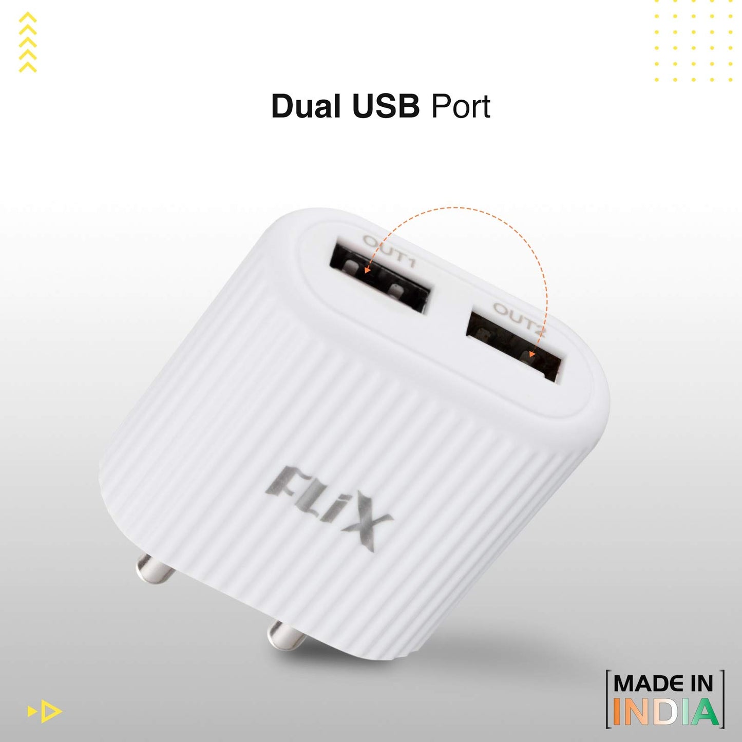 (Open Box) FLiX (Beetel) Storm 33W PD & QC Dual Port Wall Charger,USB Type A & Type C Output Widely Compatible for All Android & IOS Devices,Enhanced Safety,Light Weight & Compact,with Type C Cable (White–SD133)