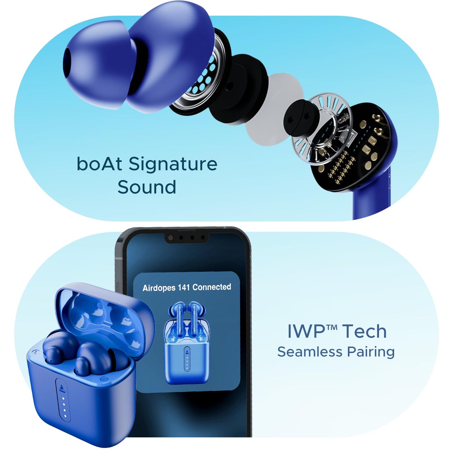 (Without Box) boAt Airdopes 141 Bluetooth Truly Wireless in-Ear Earbuds w/ 42H Playtime,Low Latency Mode for Gaming, ENx Tech, IWP, IPX4 Water Resistance, Smooth Touch Controls