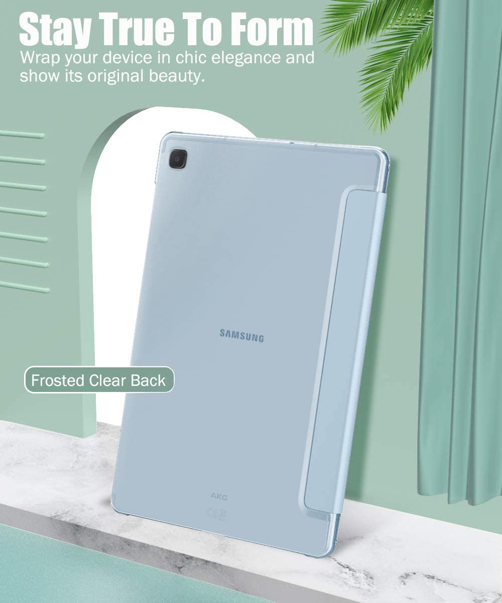 (Open Box)SwooK Case Compatible with Galaxy Tab S6 Lite 10.4 2020, Stand Cover with Translucent Frosted PC Back Shell Fit Samsung Galaxy Tab S6 Lite 10.4 2020 SM-P610/P615 (S6 lite 10.4 Inch, Aqua)