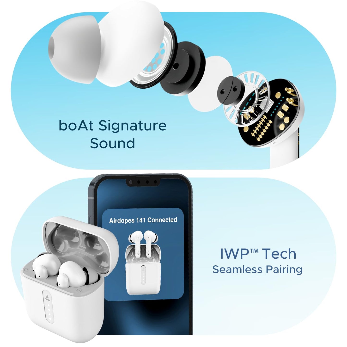 (Without Box) boAt Airdopes 141 Bluetooth Truly Wireless in-Ear Earbuds w/ 42H Playtime,Low Latency Mode for Gaming, ENx Tech, IWP, IPX4 Water Resistance, Smooth Touch Controls