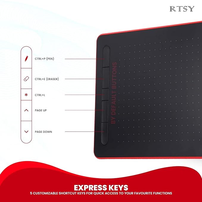 (Open Box) RTSY WP9620 Graphic Tablet (8.4 x 5.6 inch) Battery Free, 6 Nibs,8192 Levels of Pressure Sensitivity Graphics Drawing Tablet Compatible with Windows & Mac & Android OS