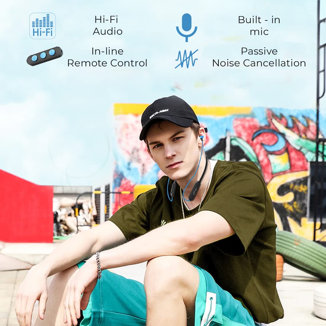 (Open Box) pTron Bassfest Plus Magnetic in Ear Bluetooth 5.0 Wireless Headphones with Mic, Stereo Sound with Bass, IPX4 Water & Sweat Resistant, Voice Assistance, Ergonomic & Lightweight - (Black & Grey)