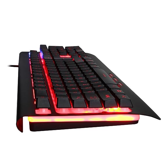 (OPEN BOX) Redgear Blaze Semi-Mechanical wired Gaming keyboard with 3 colour backlit, full aluminium body & Windows key lock for PC ( Black )