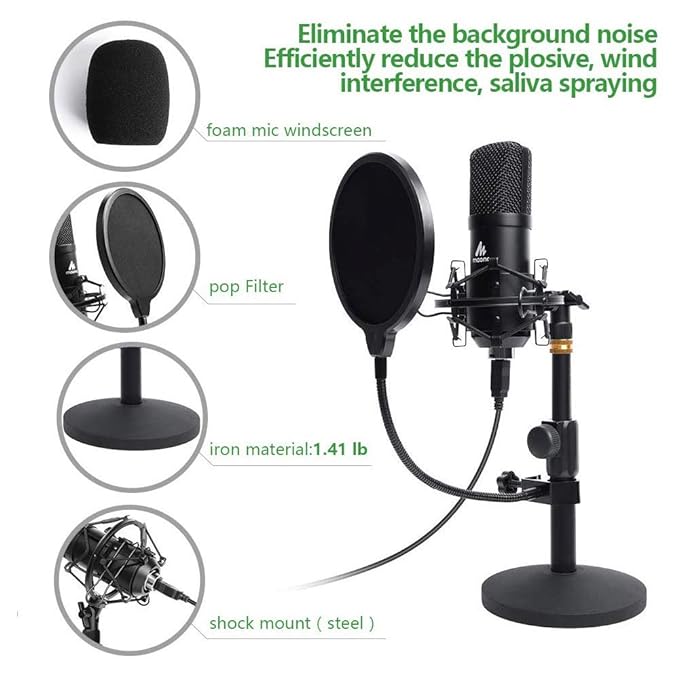 (Open Box) Maono AU-A04TC USB Condenser Podcast PC Microphone Kit with Aluminum Case