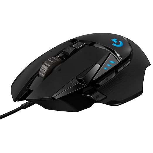 (Open Box) Logitech G502 Hero High Performance Wired Gaming Mouse, Hero 25K Sensor, 25,600 DPI, RGB, Adjustable Weights, 11 Programmable Buttons, On-Board Memory, PC/Mac - Black
