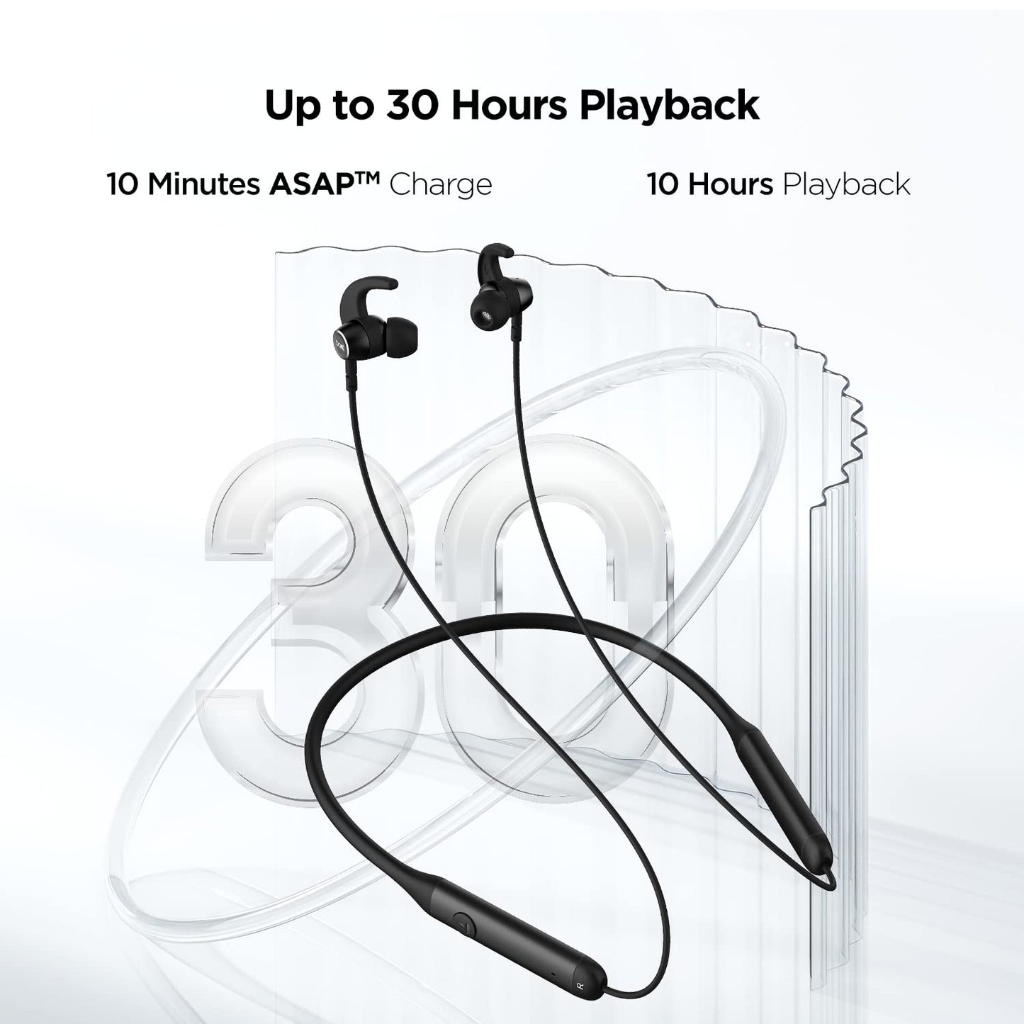 (Without Box)boAt Rockerz 330 in-Ear Bluetooth Neckband with Upto 30 Hours Playtime, ASAP Charge, Signature Sound, Dual Pairing & IPX5 with Mic (Active Black)