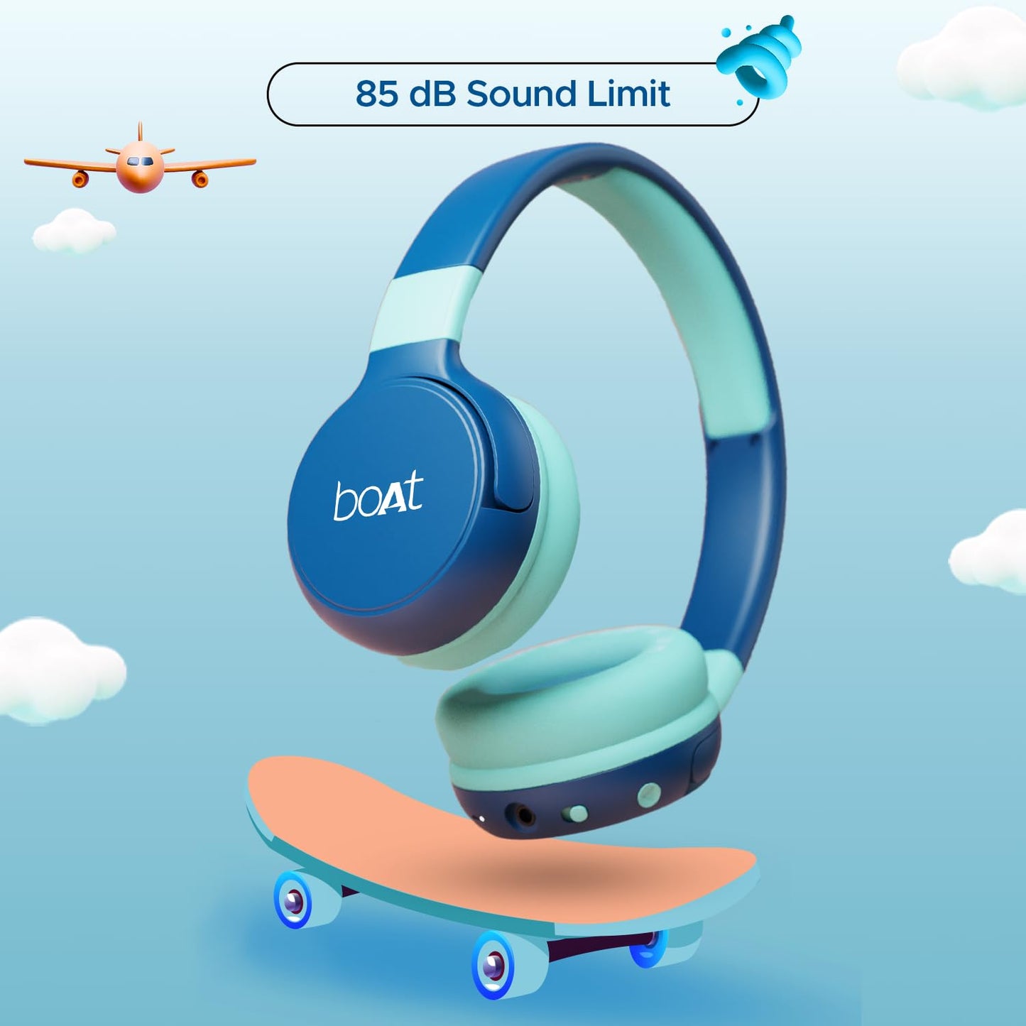 (Open Box) Rockid Rush Headphone, Aqua Aqua