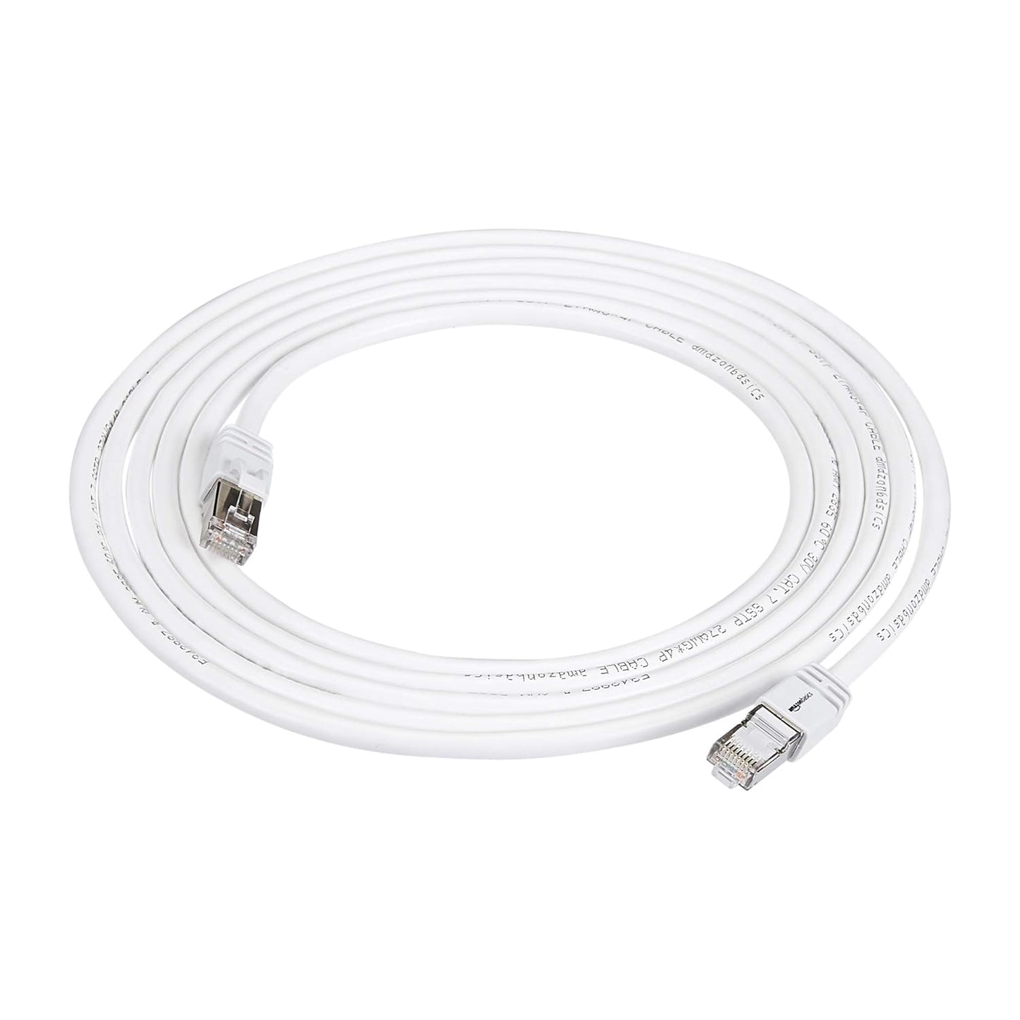 (Open Box )amazon basics Rj45 Cat 7 High-Speed Gigabit Ethernet Patch Internet Cable For Printer, Server - 10Gbps, 600Mhz - White, 10-Foot, White