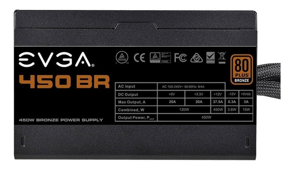 (Open Box)EVGA 100- BR-0450-K1 450 BR, 80+ BRONZE 450W, 3 Year Warranty, Power Supply