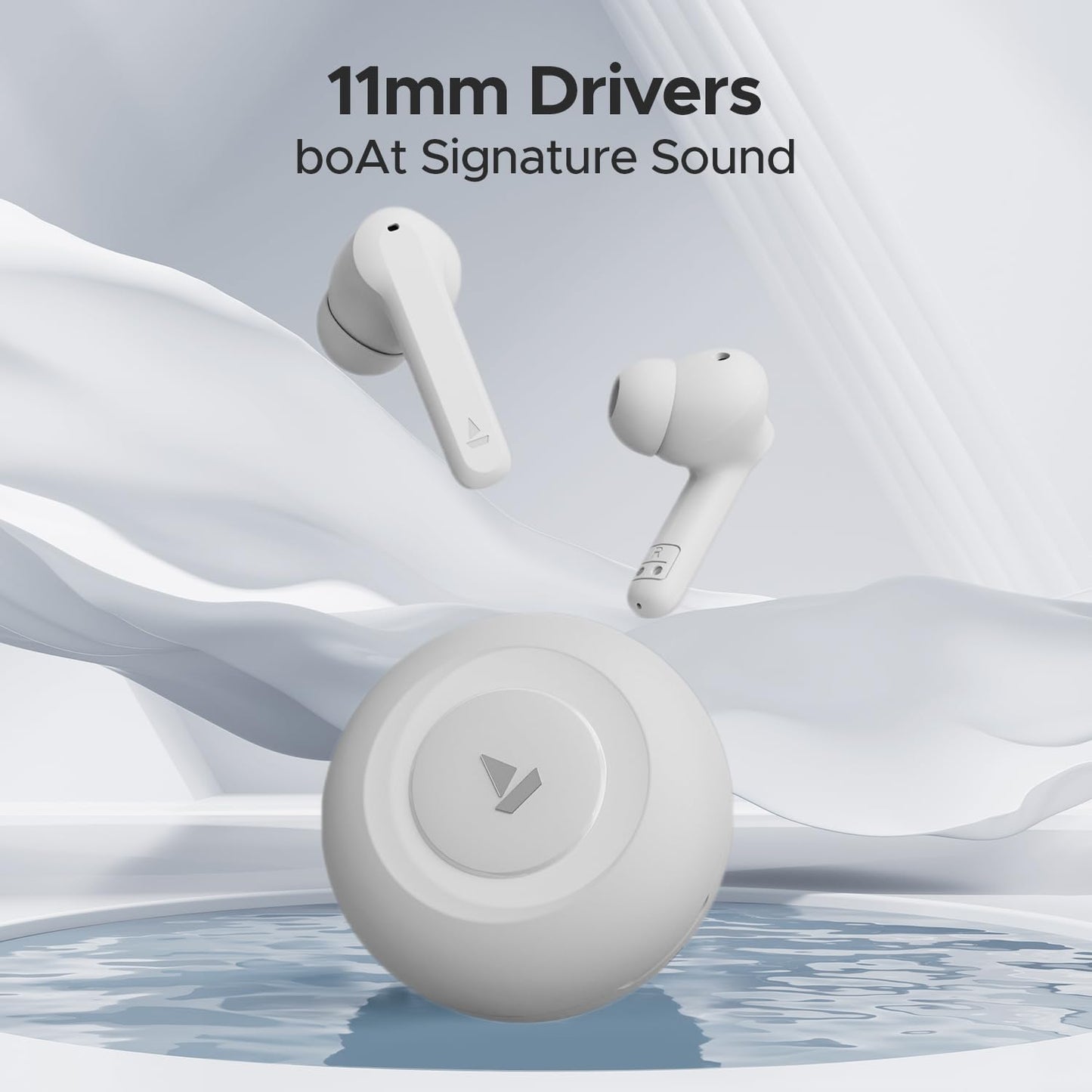 (Open box)boAt Airdopes Sonik in Ear TWS Earbuds with 60 hrs Playback, IWP Tech, Quad Mics with ENx, ASAP Charge, 11 mm Drivers, BT v5.3 & IPX4 Sweat and Splash Resistance(Thunder Black)