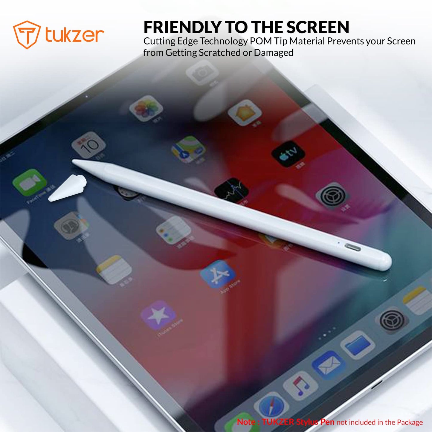 (Open Box)Tukzer 5-Replacement Tip Compatible with Tukzer Stylus Pen for iPad Palm Rejection, 2nd Gen Compatible for (2018-2021) iPad 6/7/8/9 Gen; iPad Pro(11/12.9") iPad Mini (5,2021) iPad Air 3rd Gen(TZ-TIP1)
