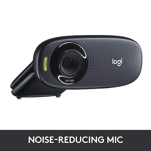 (Open Box) Logitech C310 Digital HD Webcam with Widescreen HD Video Calling, HD Light Correction, Noise-Reducing Mic, for Skype, FaceTime, Hangouts, WebEx, PC/Mac/Laptop/MacBook/Tablet - (Black, HD 720p/30fps)