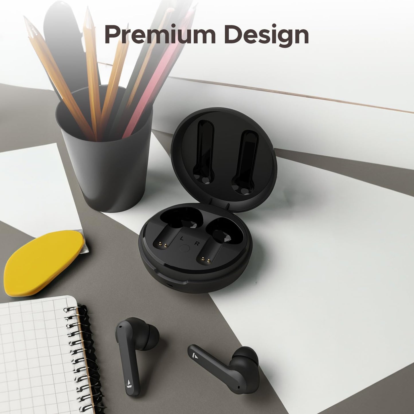 (Open box)boAt Airdopes Sonik in Ear TWS Earbuds with 60 hrs Playback, IWP Tech, Quad Mics with ENx, ASAP Charge, 11 mm Drivers, BT v5.3 & IPX4 Sweat and Splash Resistance(Thunder Black)