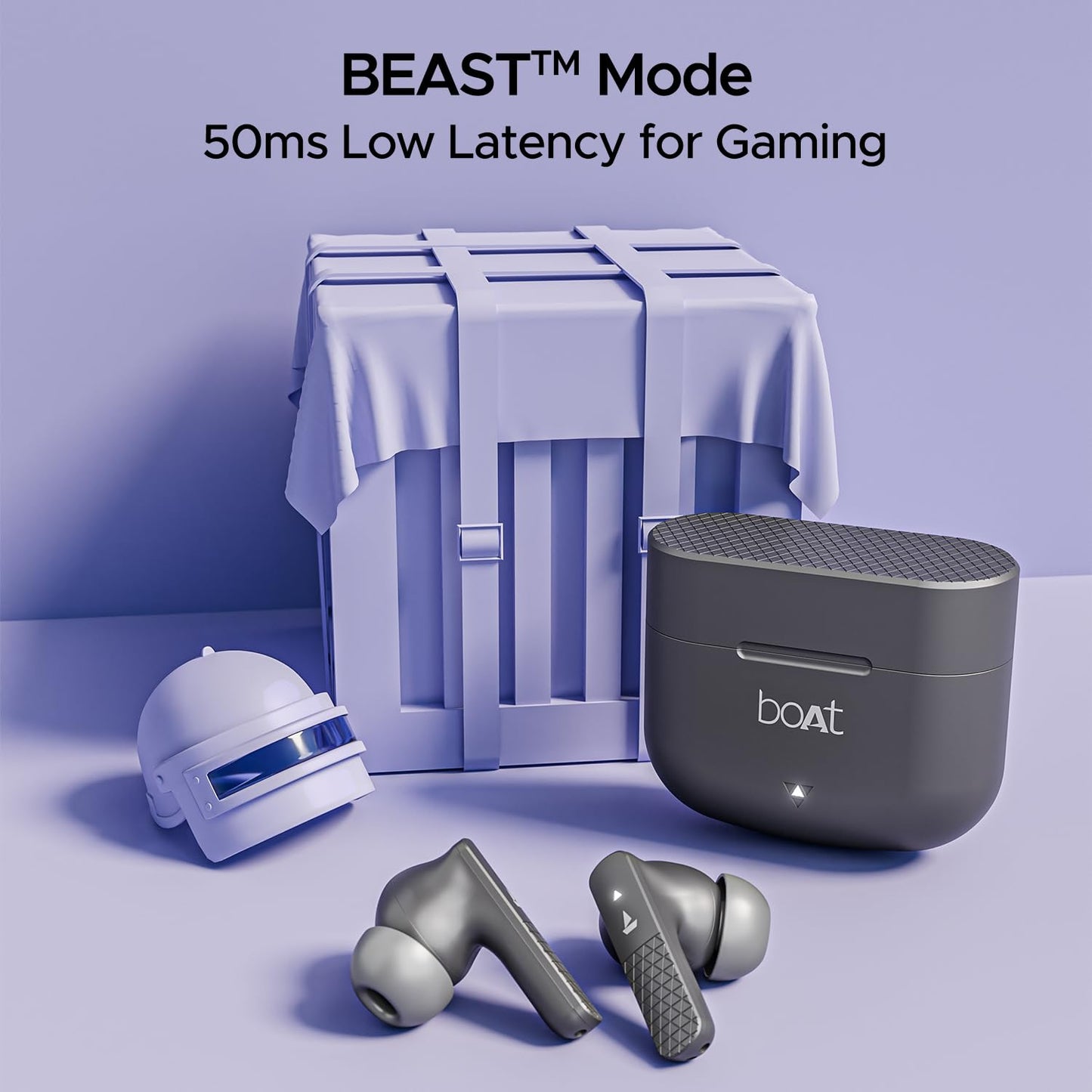 (OPEN BOX0 boAt Airdopes 91 Truly Wireless in Ear Ear Buds w/ 45 hrs Playtime, Beast Mode with 50 ms Low Latency, Dual Mics with ENx, ASAP Charge, IWP Tech, IPX4 & Bluetooth v5.3(Active Black)