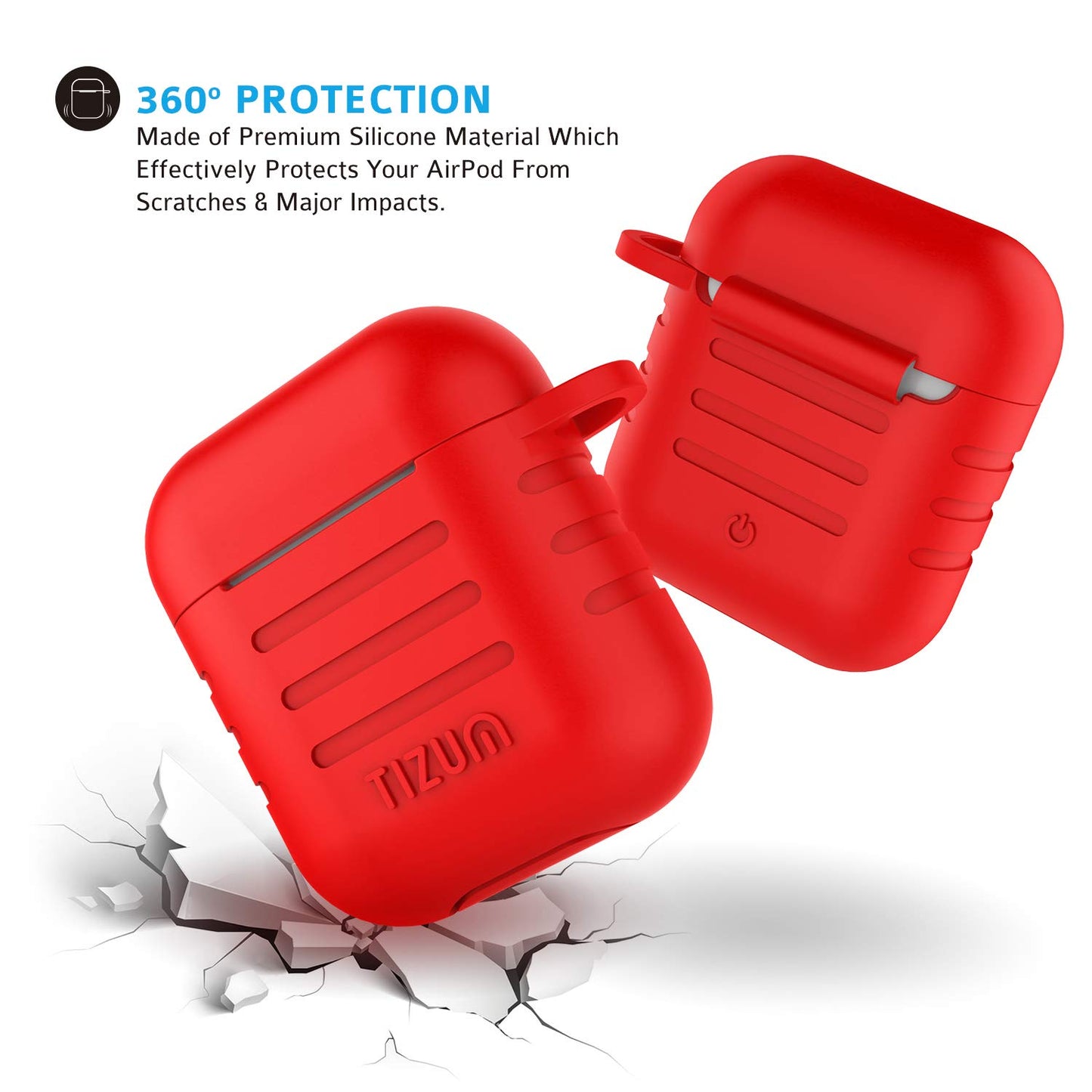 (Open Box) Tizum Apple AirPod Case (Blood Red)