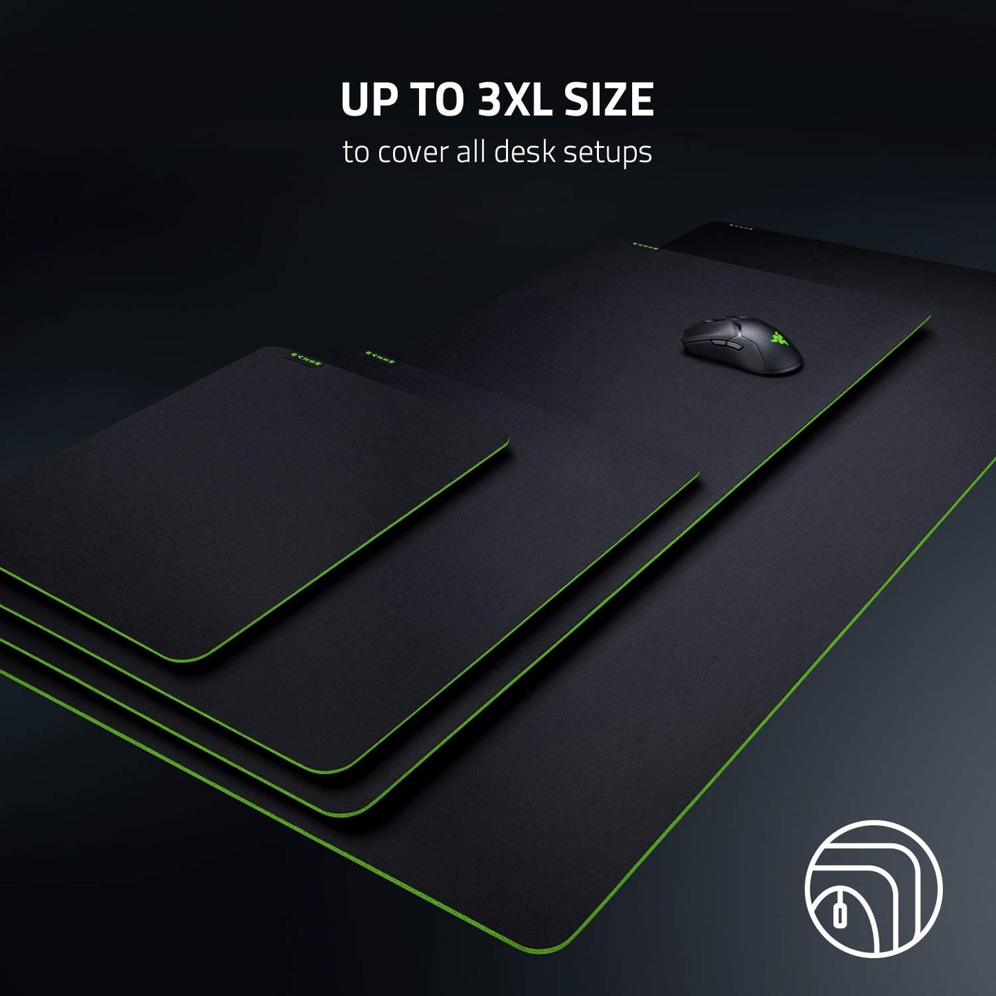 (OPEN BOX)Razer Strider - L Multilayer Synthetic Leather, Foam Padding, Head Cushion, Height Adjustable, Black/Green (RZ02-03810200-R3M1)