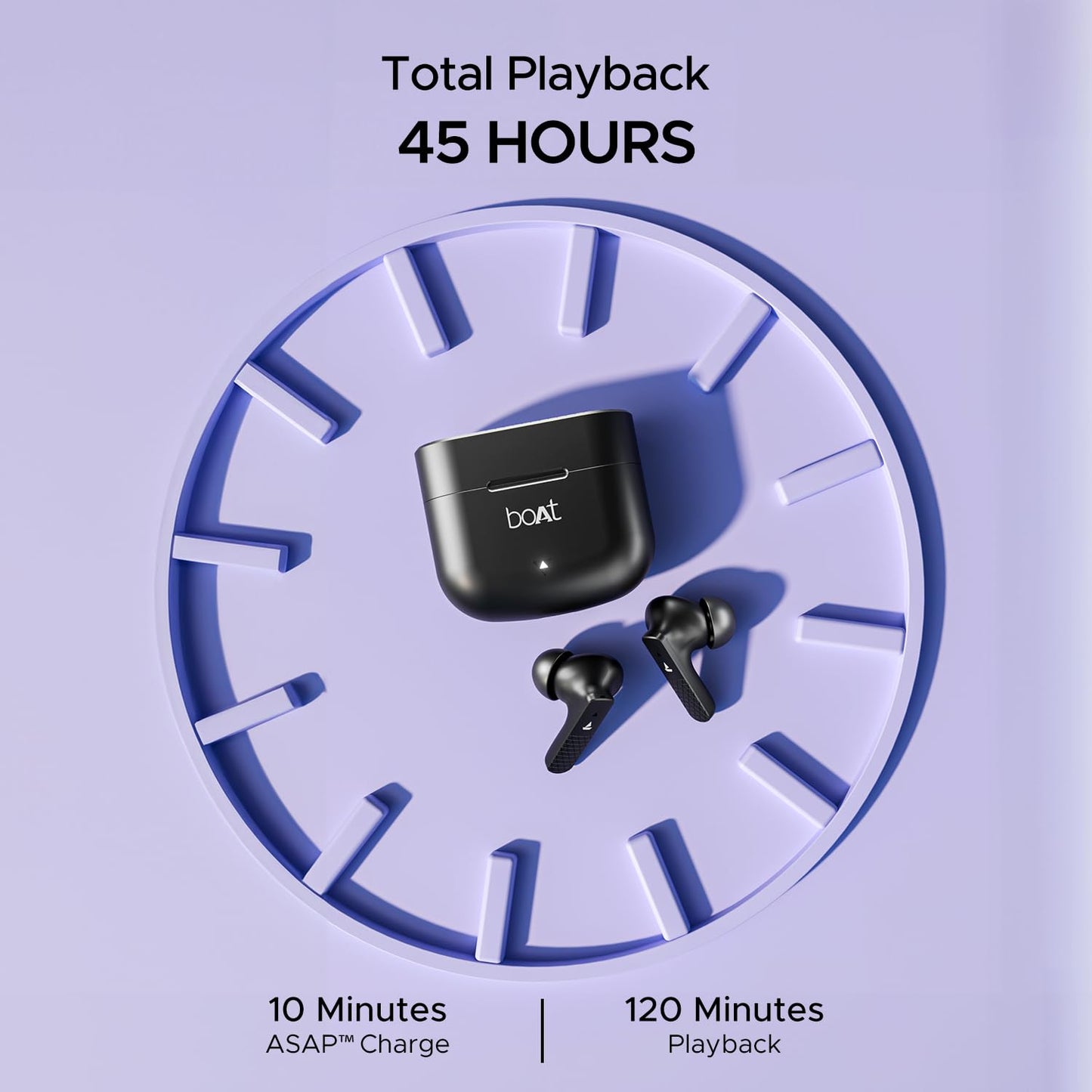 (OPEN BOX0 boAt Airdopes 91 Truly Wireless in Ear Ear Buds w/ 45 hrs Playtime, Beast Mode with 50 ms Low Latency, Dual Mics with ENx, ASAP Charge, IWP Tech, IPX4 & Bluetooth v5.3(Active Black)