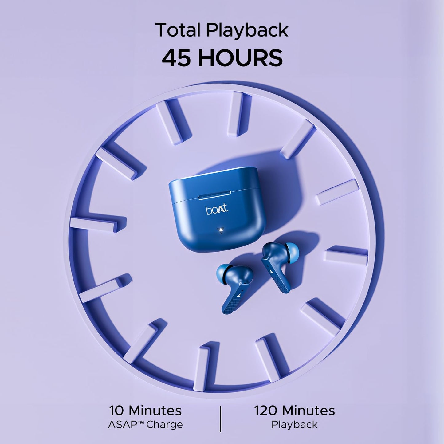 (OPEN BOX0 boAt Airdopes 91 Truly Wireless in Ear Ear Buds w/ 45 hrs Playtime, Beast Mode with 50 ms Low Latency, Dual Mics with ENx, ASAP Charge, IWP Tech, IPX4 & Bluetooth v5.3(Active Black)