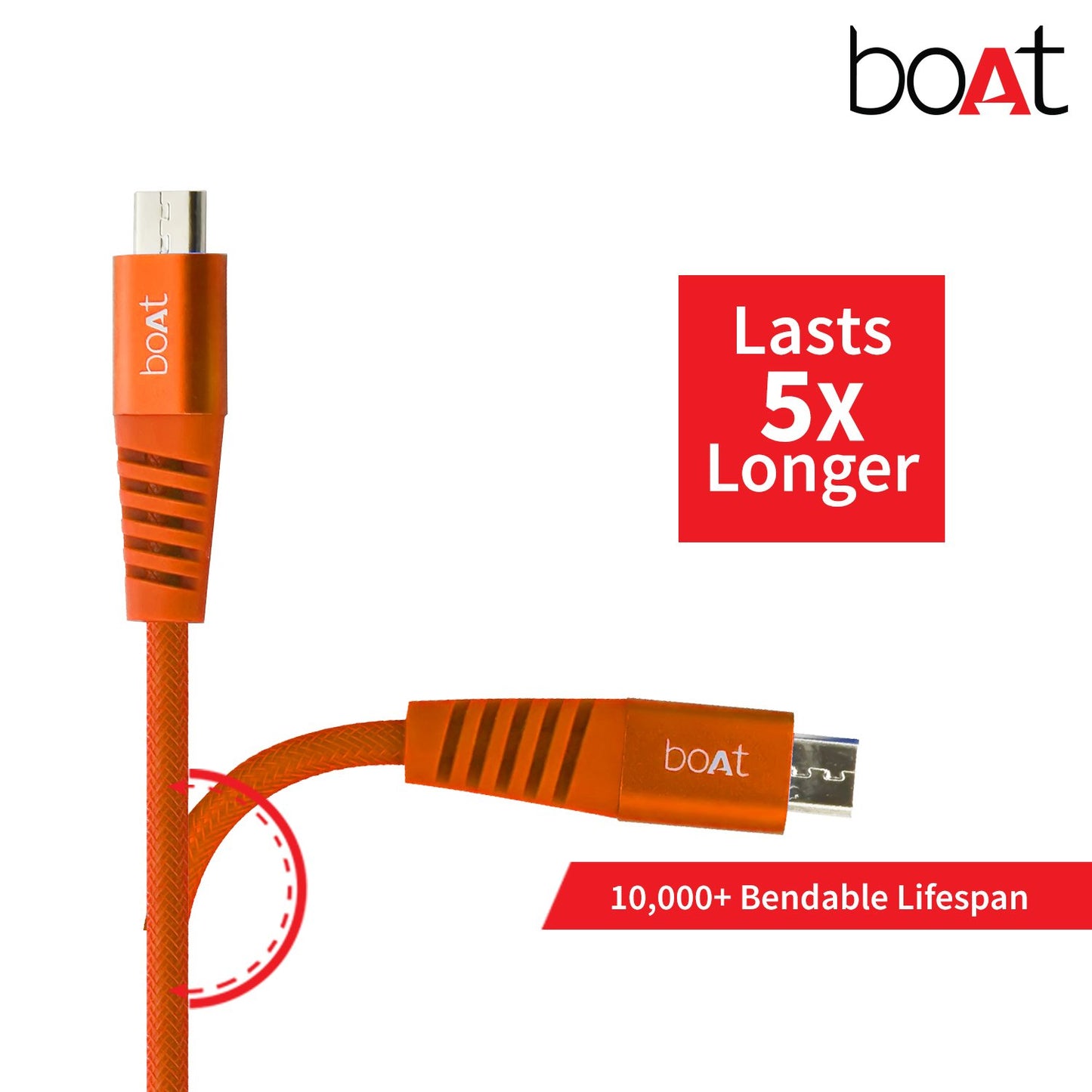 (Open Box)boAt Rugged V3 Extra Tough Unbreakable Braided Micro Usb Cable 1.5 Meter (Black)