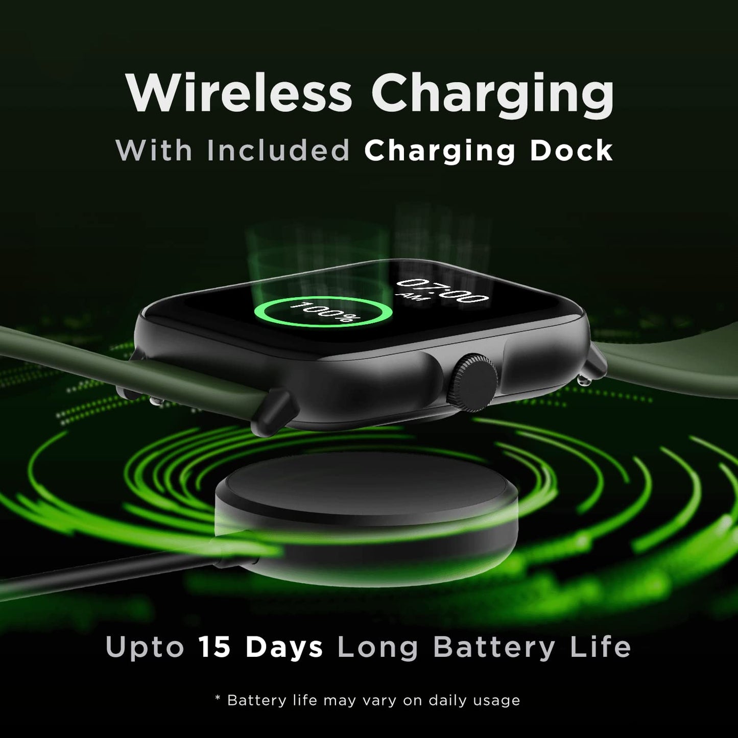 (Open box)boAt Wave Ultima Max Smart Watch w/ 1.9" & 2.5D Curved Display, Wireless Charging w/Upto 10 Days Battery Life, Multiple Watch Faces, HR & SpO2 Monitoring, 25 Sports Modes, IP68(Olive Green)