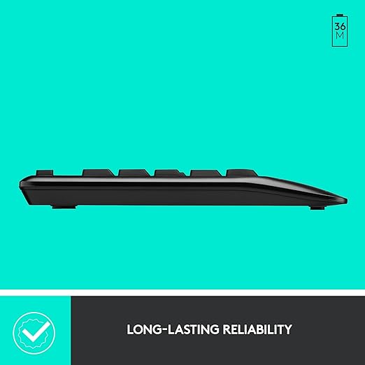 (Open Box) Logitech MK345 Wireless Keyboard and Mouse Set Full-Sized Keyboard with Palm Rest and Comfortable Right-Handed Mouse, 2.4 GHz Wireless USB Receiver, Compatible with PC, Laptop - Black