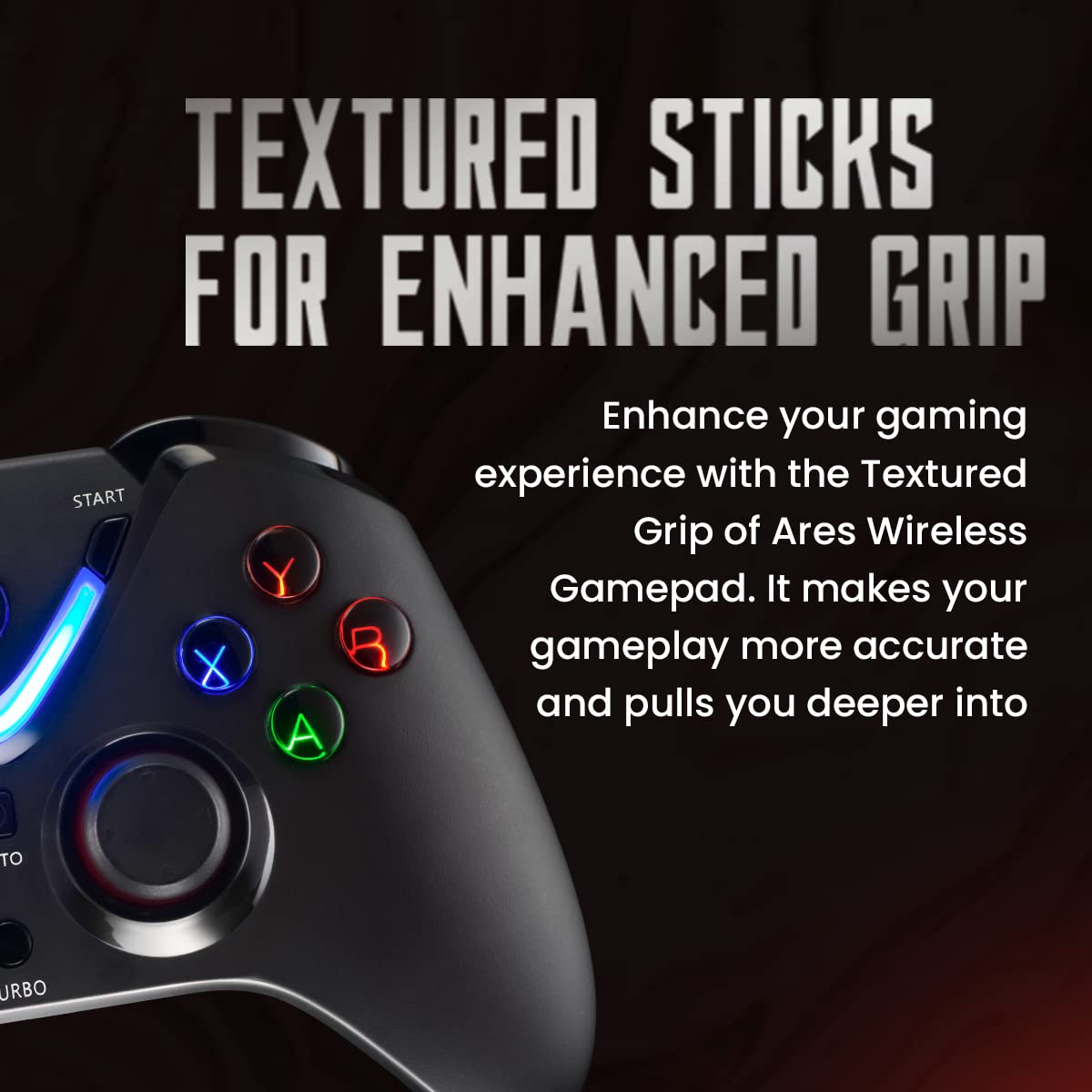 (Open Box) Cosmic Byte ARES Wireless Controller for PC, Magnetic Triggers, Accurate Joysticks, Dual Vibration, Backit LED Buttons, USB Extension Cable (Black)