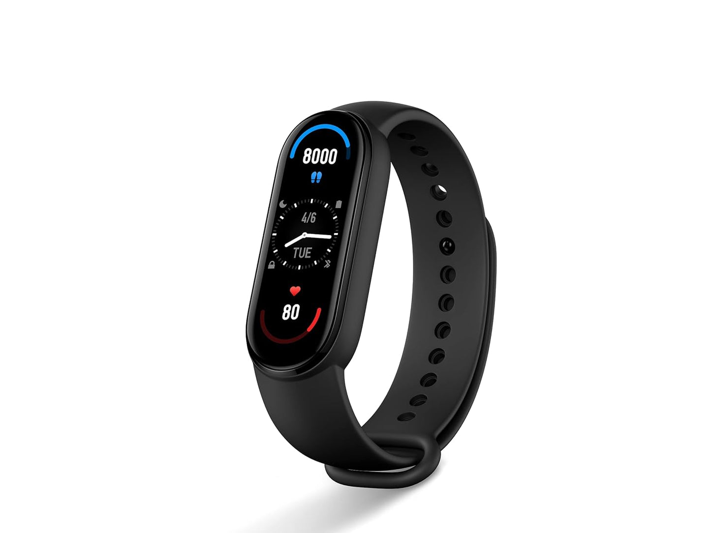 (Open Box) Xiaomi Mi Smart Band 6-1.56'' (3.96 cm) Large AMOLED Color Display, 2 Week Battery Life, 30 Fitness Mode, 5 ATM, SpO2, HR, Sleep Monitoring, Women's Health Tracking, Alarm, Music Control (Black)