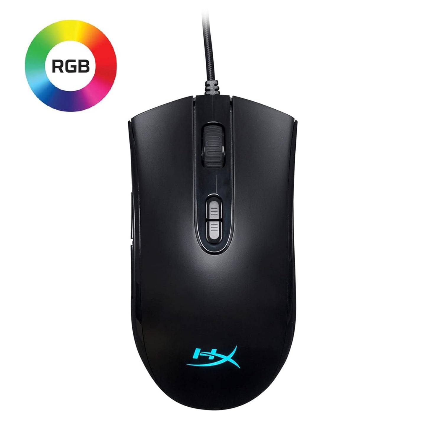 (Open Box) HyperX Pulsefire Core RGB USB Gaming Mouse, Software Controlled RGB Light Effects & Macro Customization, Pixart 3327 Sensor up to 6,200DPI, 7 Programmable Buttons- Black (HX-MC004B)