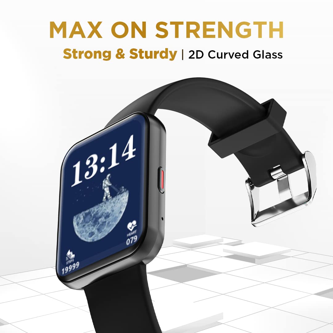 (Open Box) GIZMORE Gizfit Blaze Max 1.85" IPS Display with 240 x 280 px | 450 NITS Brightness BT Calling Edge to Edge Display, Voice Assistance, Bluetooth Smartwatch (Gray)