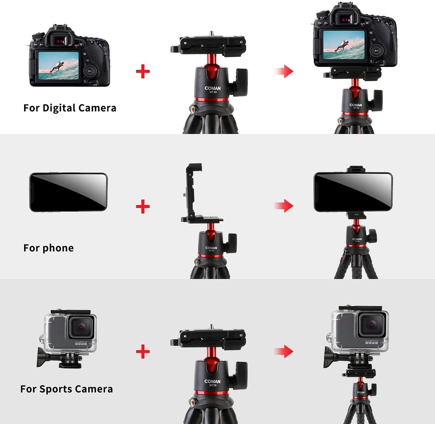 (Open Box) Adofys 70” Aluminium Camera Tripod with Travel Bag and Phone Holder |Operating Height: 70 inch | Maximum Load Capacity up to 5kg | Compatible with All Cameras, Cell Phones, Projector, Webcam