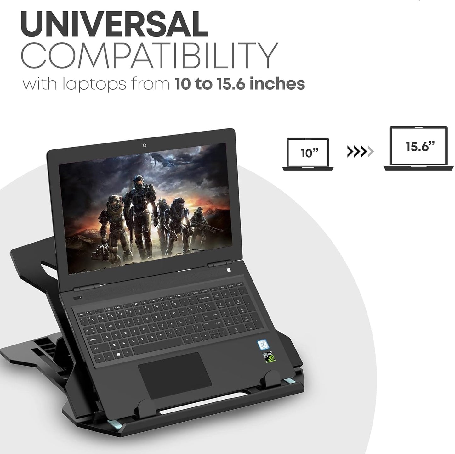 (Open Box) Dyazo Laptop Stand Riser | Ventilated | Portable | Foldable Compatible for MacBook Notebook 12 inches/30cm /13 inches /33cm/14.1 inches/35cm/15.6 inches/39.6cm Laptops