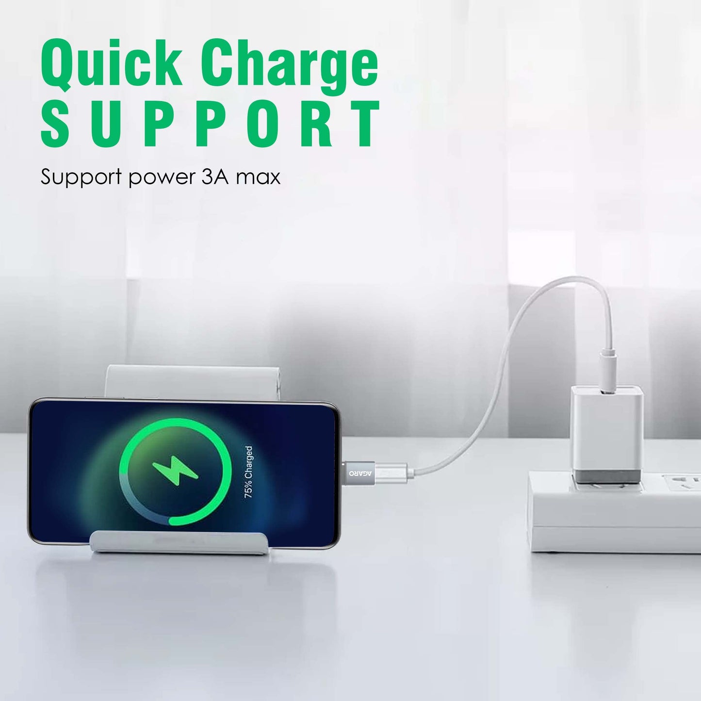 AGARO Micro USB to USB A Female OTG Adapter- (Metallic Grey)