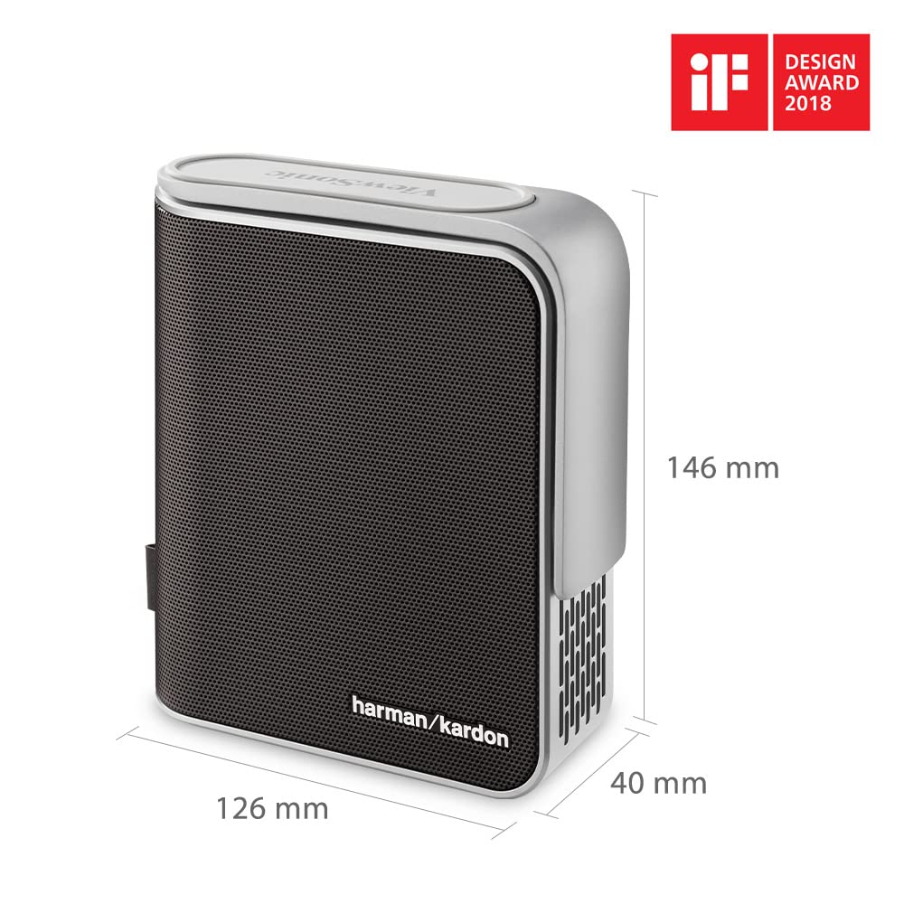 (Open Box) Viewsonic M1 Mini Portable Projector | Jbl Speaker | Hdmi | Auto Keystone |Built-in Battery |100" Projection Image 854 X 480 | 100 Lumen - White