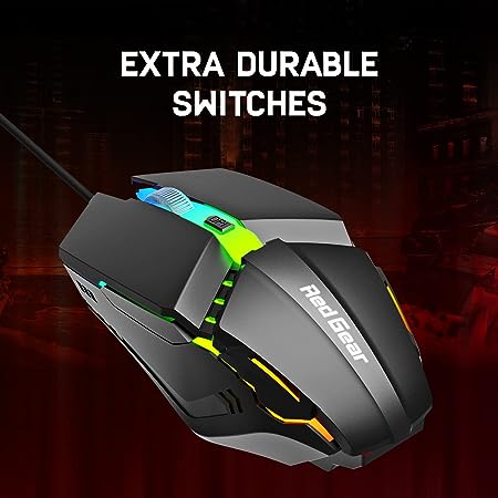 (Open Box) Redgear A-10 Wired Gaming Mouse with RGB LED, Lightweight and Durable Design, DPI Upto 2400, Compatible with Windows
