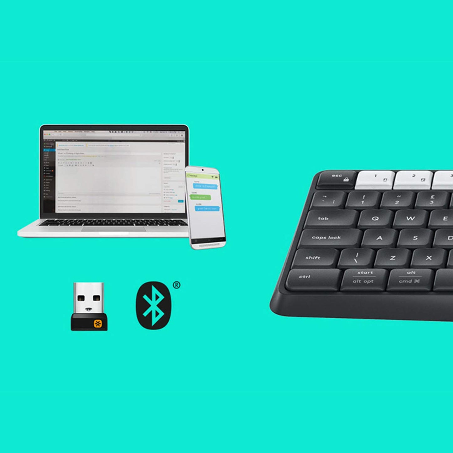 (Open Box) Logitech K375s Wireless Multi Device Keyboard (Black/ Charcoal)