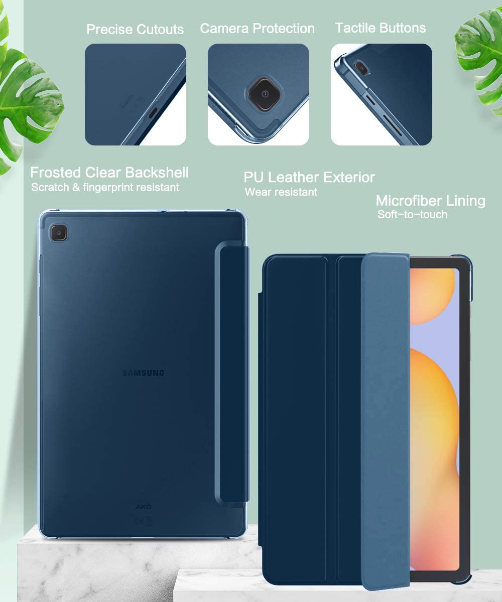 (Open Box)SwooK Case Compatible with Galaxy Tab S6 Lite 10.4 2020, Stand Cover with Translucent Frosted PC Back Shell Fit Samsung Galaxy Tab S6 Lite 10.4 2020 SM-P610/P615 (S6 lite 10.4 Inch, Aqua)